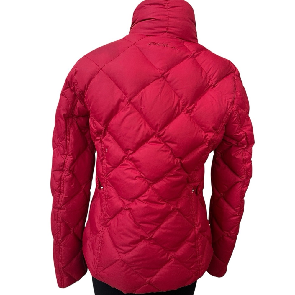 Eddie Bauer Goose Down 700 Fill Power Puffer Jacket Women's Small Red Quilt - Picture 4 of 15